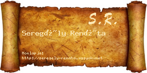 Seregély Renáta névjegykártya